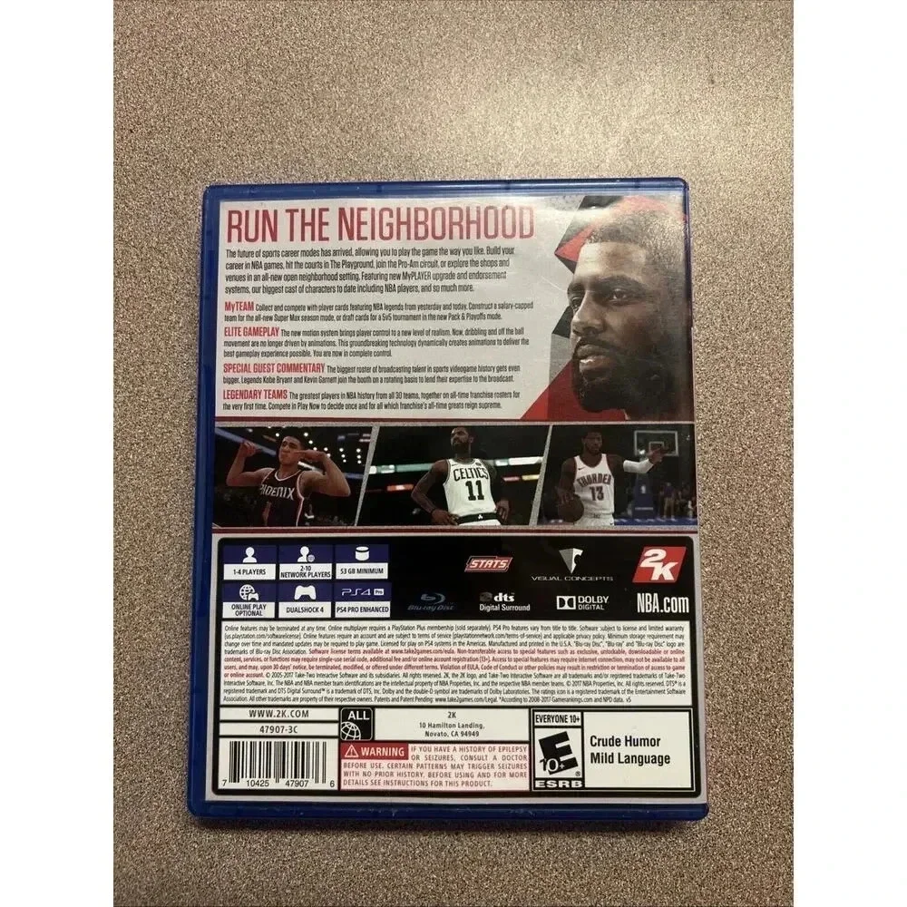 NBA 2K18 2018 Basketball Sony PlayStation 4 PS4 Game Tested With‎ Manual